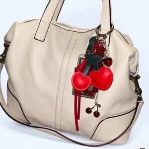 Coach Hadley Off-White Saffiano Leather tote duffle shoulder bag